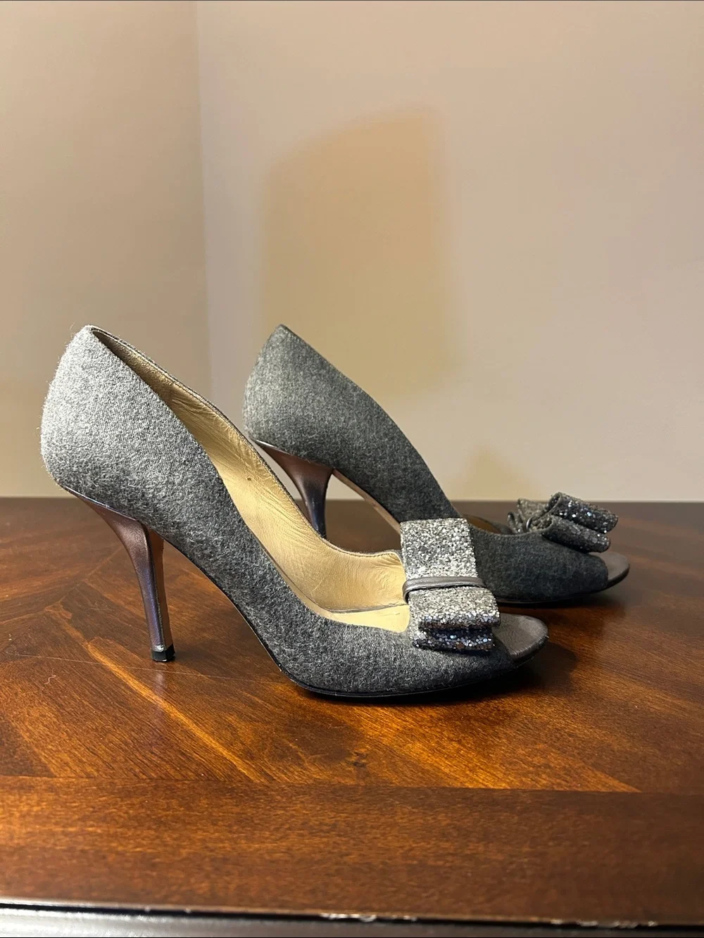 kate spade Glitter Bow Heels
